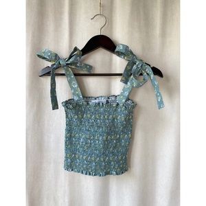 Smocked Tie Strap Top